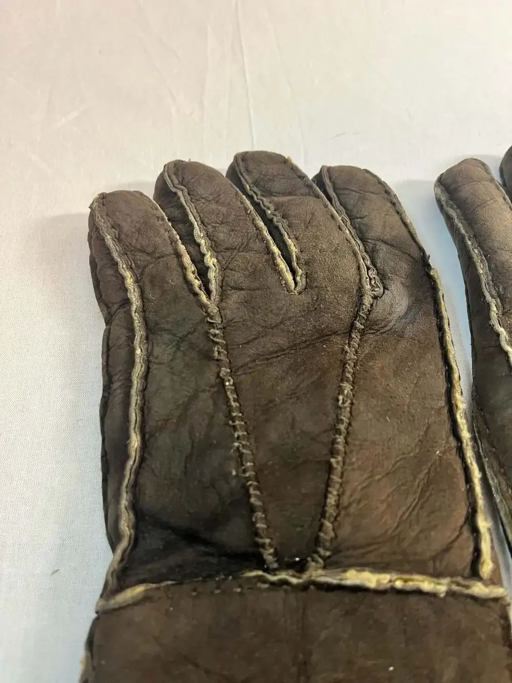 Genuine Shearling Sheepskin Leather Winter Gloves